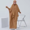 فستان إسلامي إسلامي بأكمام أكمام مرنة ، عباية ناعمة ، رداء صلاة عصري ، فستان إسلامي ، فرنسي أنيق ، جديد