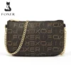 FOXER-PVC حقيبة الكتف Crossbody للنساء ، محفظة الطباعة التوقيع ، شعار العلامة التجارية ، حرف مشبك ، سلسلة رسول حقيبة ، هدية المهرجان