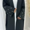 أزياء القمر التطريز عباية رداء للنساء دبي جديد مفتوح كيمونو سترة مسلم Türkiye أنيقة سترة الإسلام الملابس