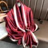 وشاح حريري ناعم للنساء ، فولار ، غطاء للشاطئ ، باندنا ، شالات نسائية ، علامة تجارية للأزياء ، جودة ، صيف ، 180 × 90 سم