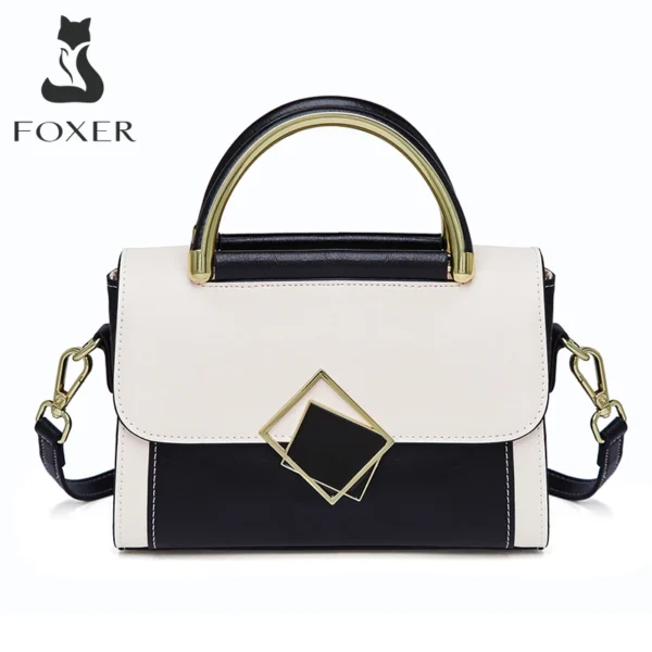 حقيبة كتف Foxer-Flap للنساء ، حقيبة كروس بودي للسيدات ، حقيبة ساعي البريد للمواعدة ، جلد منقسم ، حقيبة يد نسائية للركاب ، ألوان متباينة