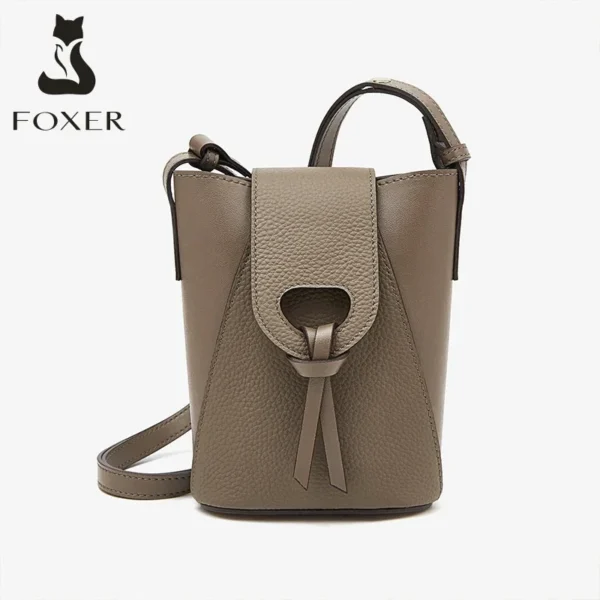 FOXER-Mini Crossbody حقيبة الهاتف للنساء ، حقيبة الكتف الصغيرة الهاتف المحمول ، عالية الجودة ، حقيبة سفر صغيرة لفتاة ، انقسام الجلود ، والأزياء